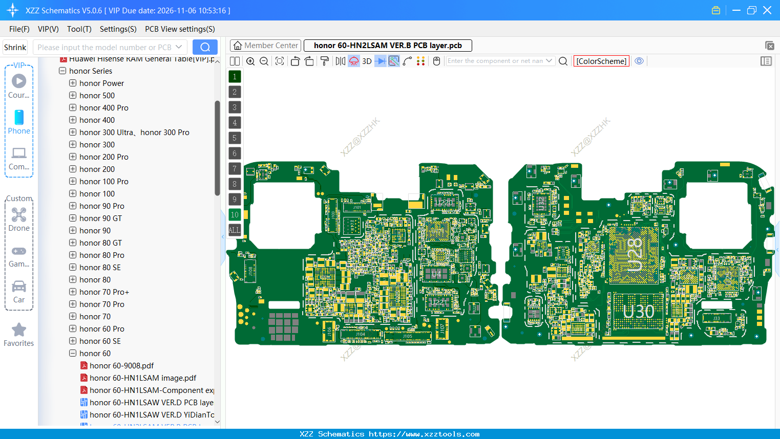 Honor 60-HN2LSAM VER.B PCB Layer